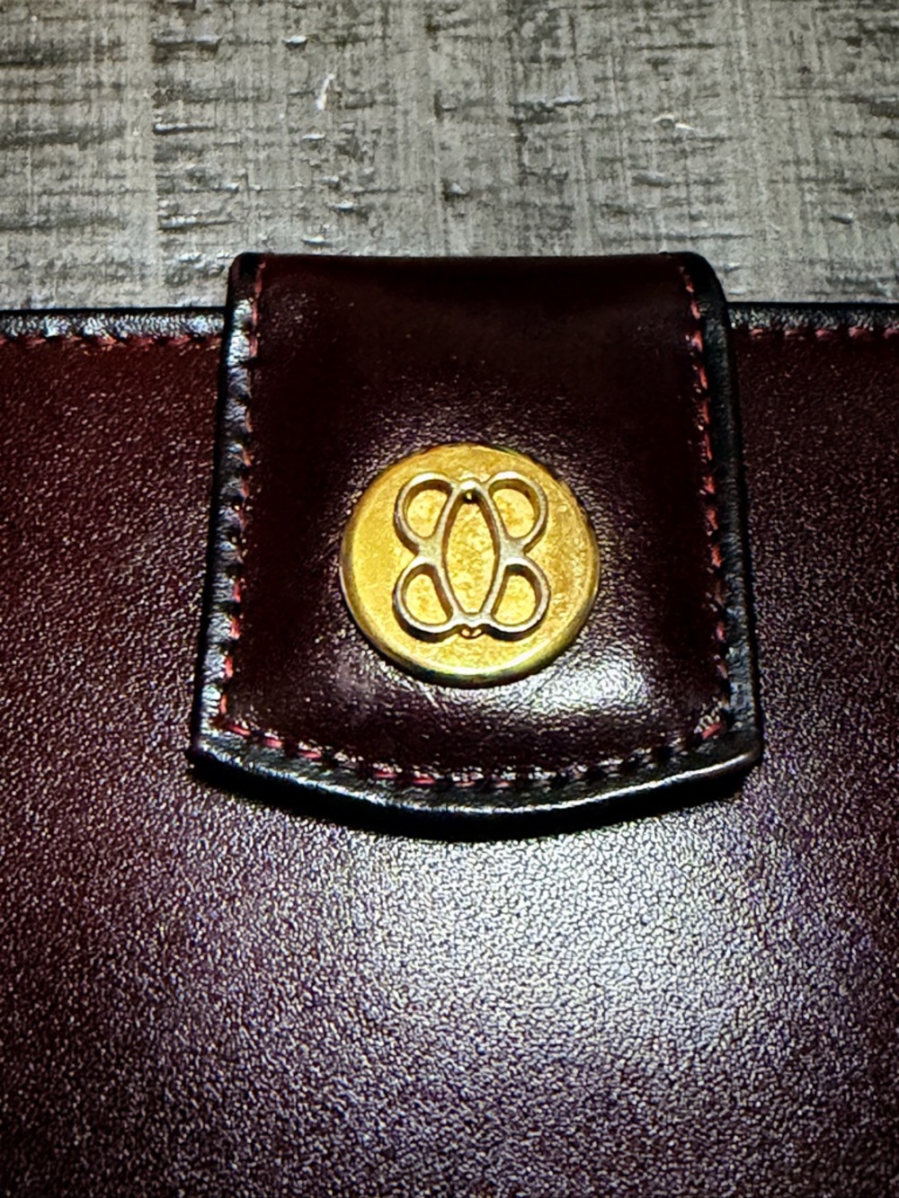 Bosca Burgundy Leather Wallet with Gold Logo - Picture 3 of 10